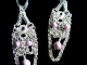 Sarai - Handmaden Designs LLC Sterling silver Rhodalite and Phosophiserite chainmaille silversmithing earrings