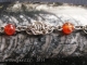 Sterling silver and Fire Agate Celtic Raindrops chainmaille bracelet