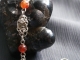 Sterling silver and Fire Agate Celtic Raindrops chainmaille bracelet