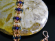 Copper and enameled copper Romanov chainmaille bracelet with Amethyst