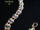 Copper and enameled copper Romanov chainmaille bracelet with Amethyst
