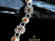 Sterling silver Romanov chainmaille bracelet with Carnelian and Hessonite Garnet