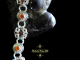 Sterling silver Romanov chainmaille bracelet with Carnelian and Hessonite Garnet
