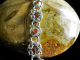 Sterling silver Romanov chainmaille bracelet with Carnelian and Hessonite Garnet
