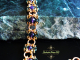 Copper and enameled copper Romanov chainmaille bracelet with Amethyst