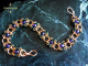 Copper and enameled copper Romanov chainmaille bracelet with Amethyst