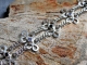 Celtic style sterling silver Tanzanite and Black Spinel bracelet