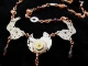 Savannah - Handmaden Designs LLC Copper, Garnet, and watch part Steampunk and Barrelweave chainmaille necklace