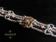 Sterling silver Half Persian 3in1 Cherry Quartz Victorian button bracelet