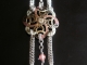 Sterling silver Half Persian 3in1 Cherry Quartz Victorian button bracelet