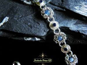 Philomena - Handmaden Designs LLC Sterling silver Romanov chainmaille bracelet with Kyanite