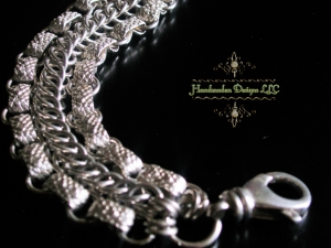 Sterling silver book chain and Half Persian 3in1 bracelet