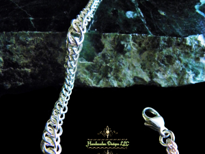 Sterling Silver Graduated Half Persian chainmaille bracelet