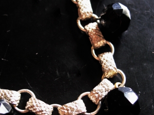 Sterling silver book chain Victorian shoe button bracelet