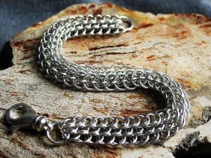 Sterling Silver Dragonscale Bias Chainmaille Bracelet