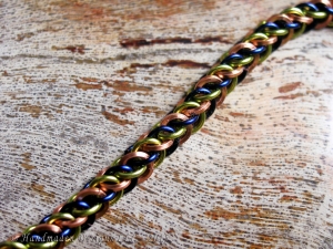 Copper, blue, and lime green Half Persian 3in1 bracelet by Handmaden Designs LLC