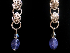Sterling silver Labradorite and Tanzanite earrings by Handmaden Designs LLC