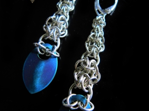 Sterling silver Graduated Mordor scale earrings by Handmaden Designs LLC