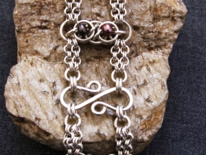 Sterling silver and freshwater pearl Victorian inspired bracelet