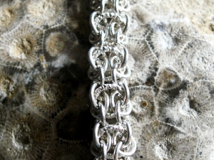 Sterling silver Shadow Elf chainmaille bracelet by Handmaden Designs LLC
