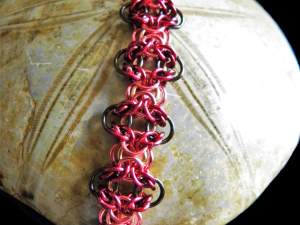 Uruk-Hai Chain - Handmaden Designs LLC Copper and enameled copper Uruk-Hai Chain chainmaille bracelet