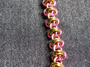 Barrelweave (Bracelet)(Copper/Hot Pink/Lime Green)