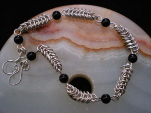 Boxchain (Bracelet)(Sterling Silver/Black Onyx)