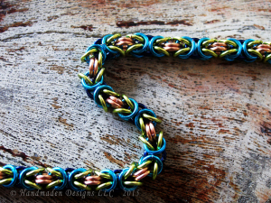 Byzantine (Anklet)(Copper/Two-Tone Blue/Lime Green)