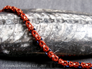 Byzantine (Bracelet)(Red Orange/Blue)