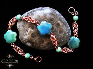 Byzantine (Bracelet)(Copper/Raku Beads)