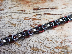 Byzantine (Bracelet)(Sterling Silver/Blue-Black/Gray/Burgundy)