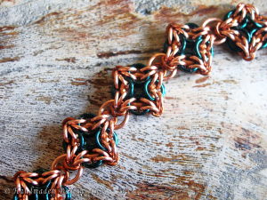 Celtic Labyrinth Axis (Bracelet)(Copper/Teal/Brown)