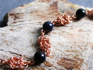 Celtic Raindrops (Bracelet)(Copper/Blue Goldstone