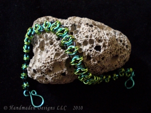 CelticVisions bracelet (Black/Aqua/Lime Green)