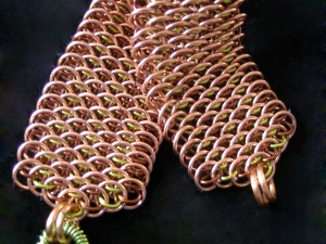 Dragonscale bracelet (Copper/Brown/Lime Green)