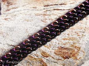 Dragonscale on the Bias (Bracelet)(Copper/Black/Purple)