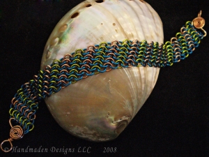 European 4in1 Bias bracelet (Copper/Lime Green/ Blue)