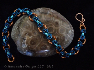 Hannele (bracelet)(Copper/Blue/Aqua)