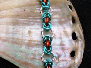 Hannele (Bracelet)(Sterling Silver/Aqua/Orange)