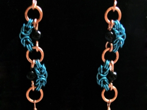 Nadine (Earrings)(Copper/Blue/Black Onyx/Black Spinel)