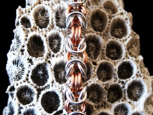 Triple-Stuffed Byzantine bracelet (Sterling Silver/Copper)